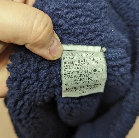 Vintage Northern Reflections Fleece Blue Navy Jacket Sweater Woman Large Grandma - Picture 7 of 8